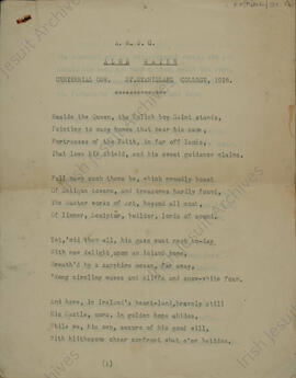 Centennial Ode St Stanislaus College, p1