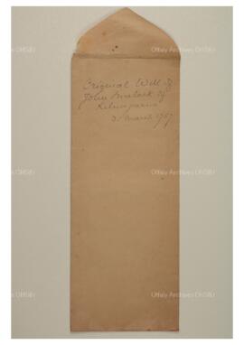 Original Will of Reverend John Mulock 1757