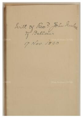 Will of Reverend John Mulock