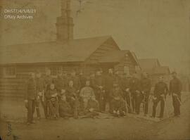 Photograph of British Army officers, 54th Regiment of Foot, in undress uniform c.1860