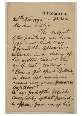 Letter by T P Mulock