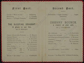 Cast list for 'The Sleeping Draught' and 'Cherry Bounce'