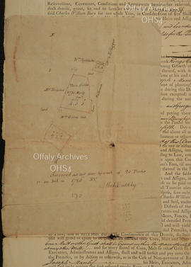 Lease to Joseph Manliffe for lands in Tullamore - Map
